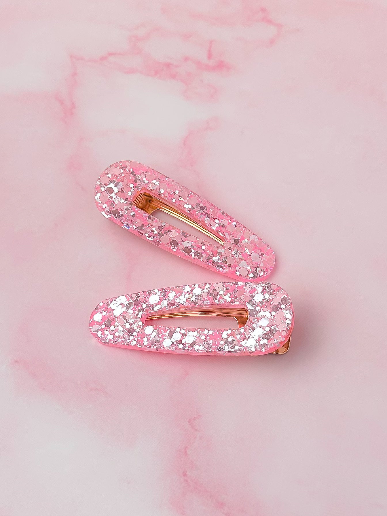 Blush - Bright Pink Resin Hair Clips