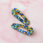 Hermes - Royal Blue and Gold Resin Hair Clips