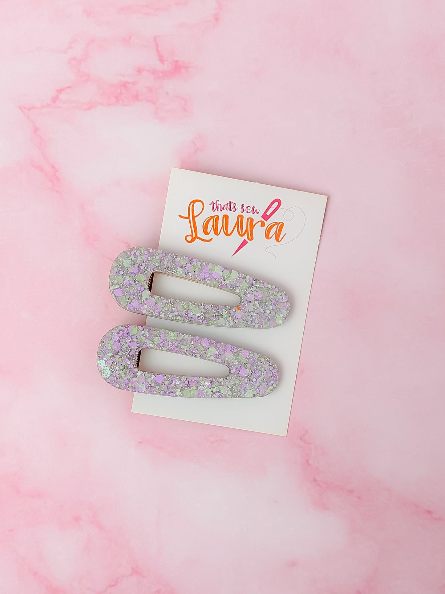 Aida - Pastel Lilac & Green Resin Hair Clips