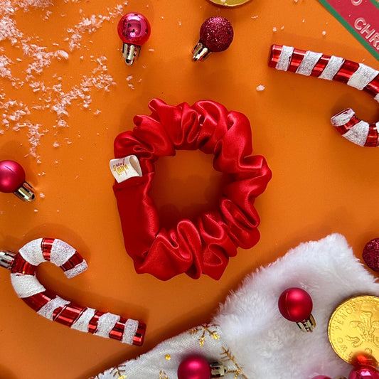 Christmas wrapping - Wide Elastic scrunchie