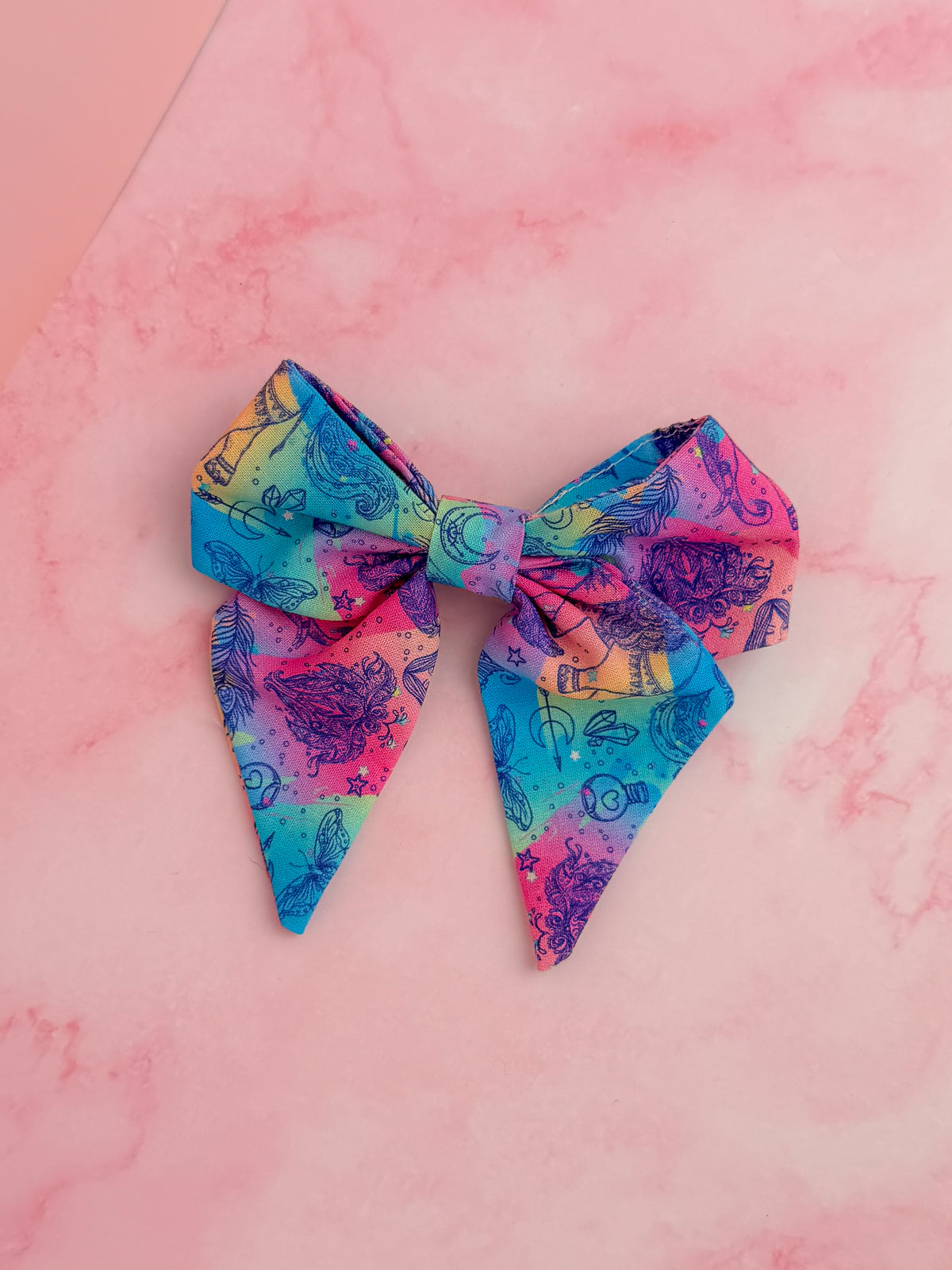 Chakra - Chakra spiritual print cotton classic Hair Bow
