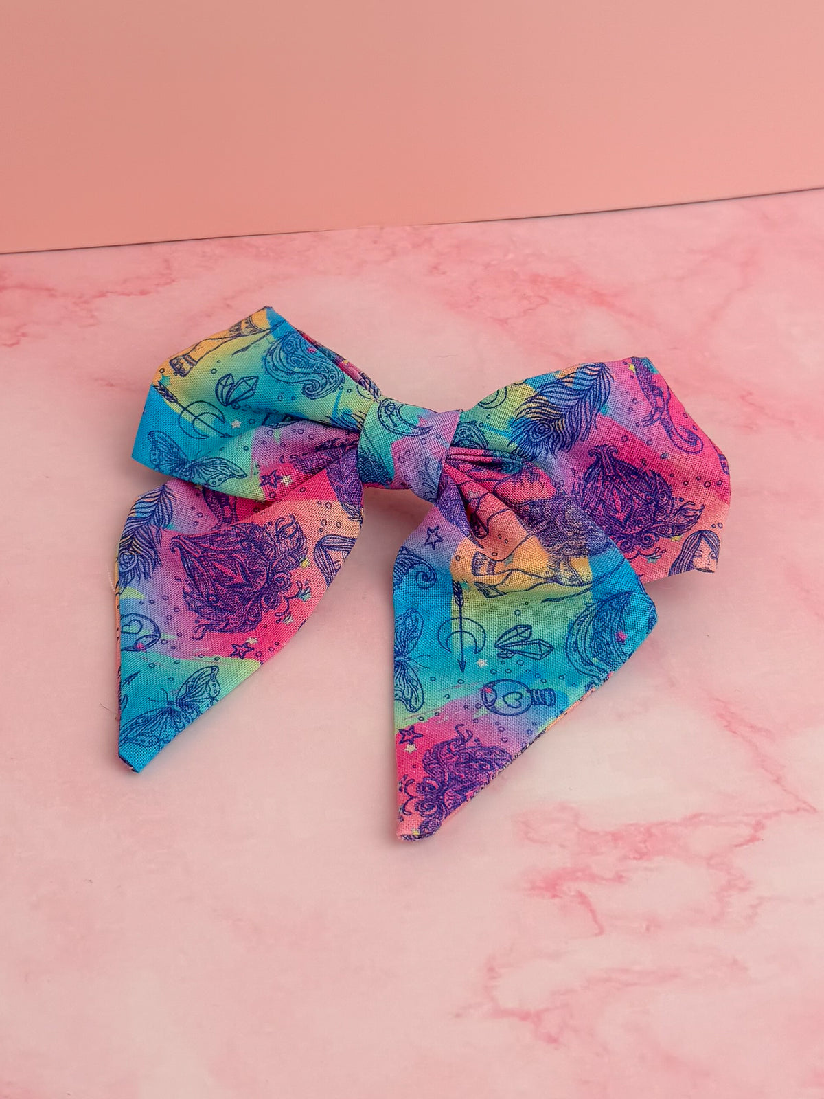 Chakra - Chakra spiritual print cotton classic Hair Bow