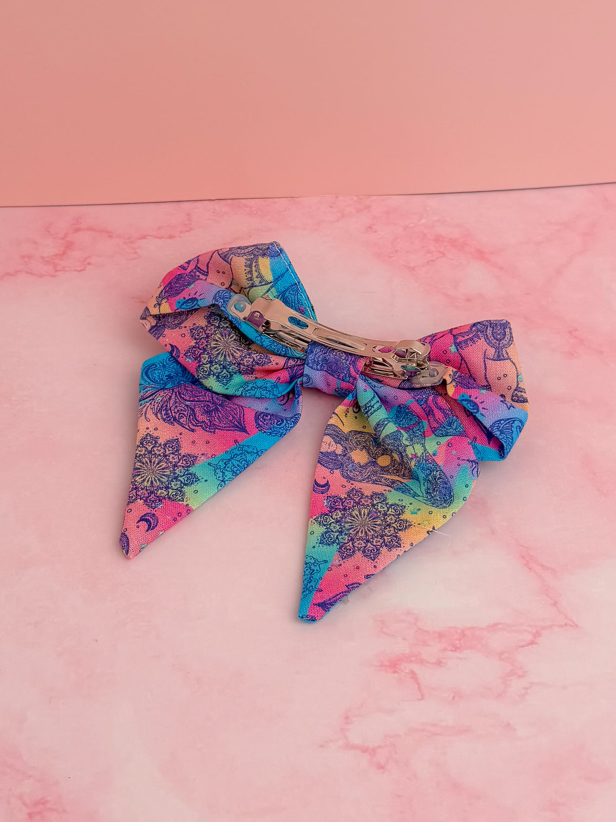 Chakra - Chakra spiritual print cotton classic Hair Bow