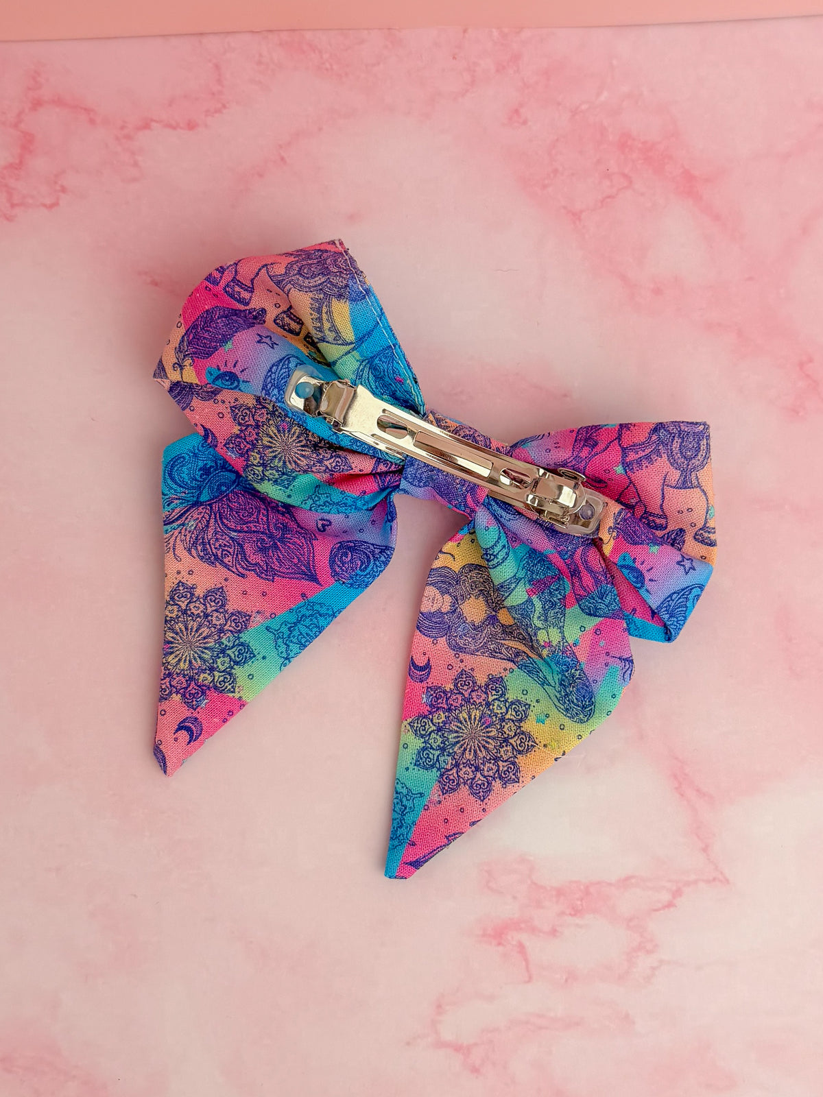 Chakra - Chakra spiritual print cotton classic Hair Bow