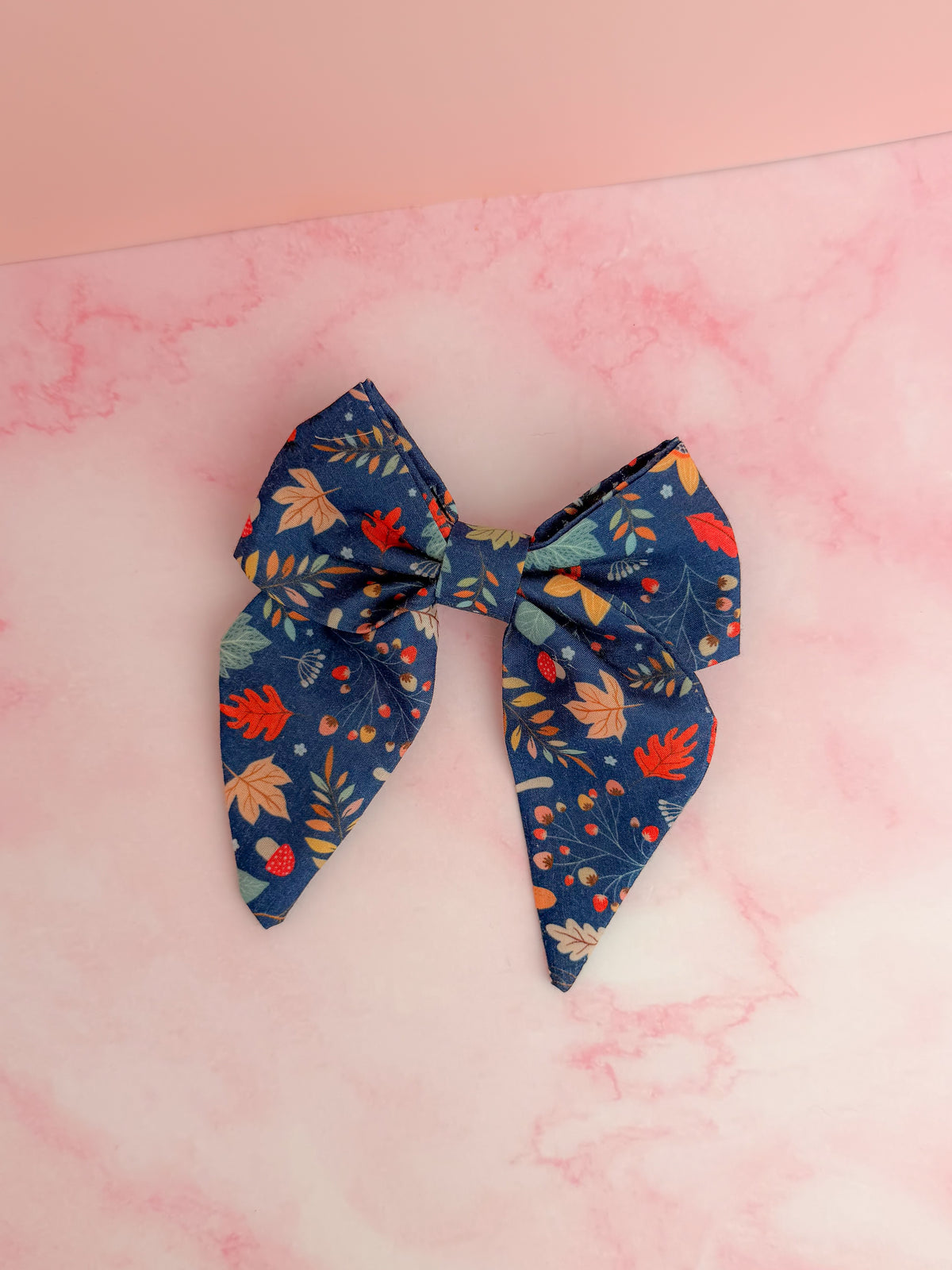 Fall Walks - Autumn Leaf print cotton classic Hair Bow
