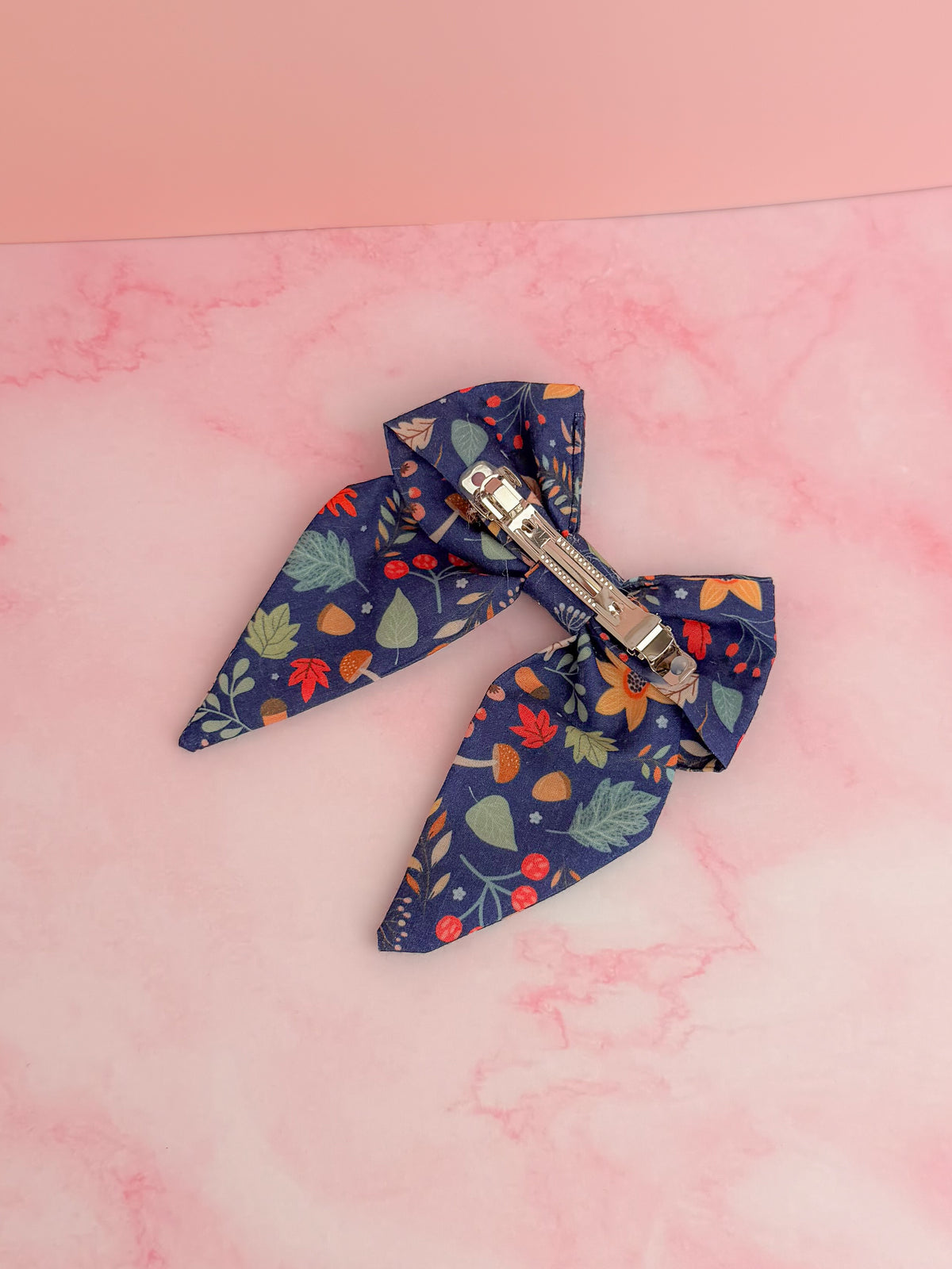 Fall Walks - Autumn Leaf print cotton classic Hair Bow