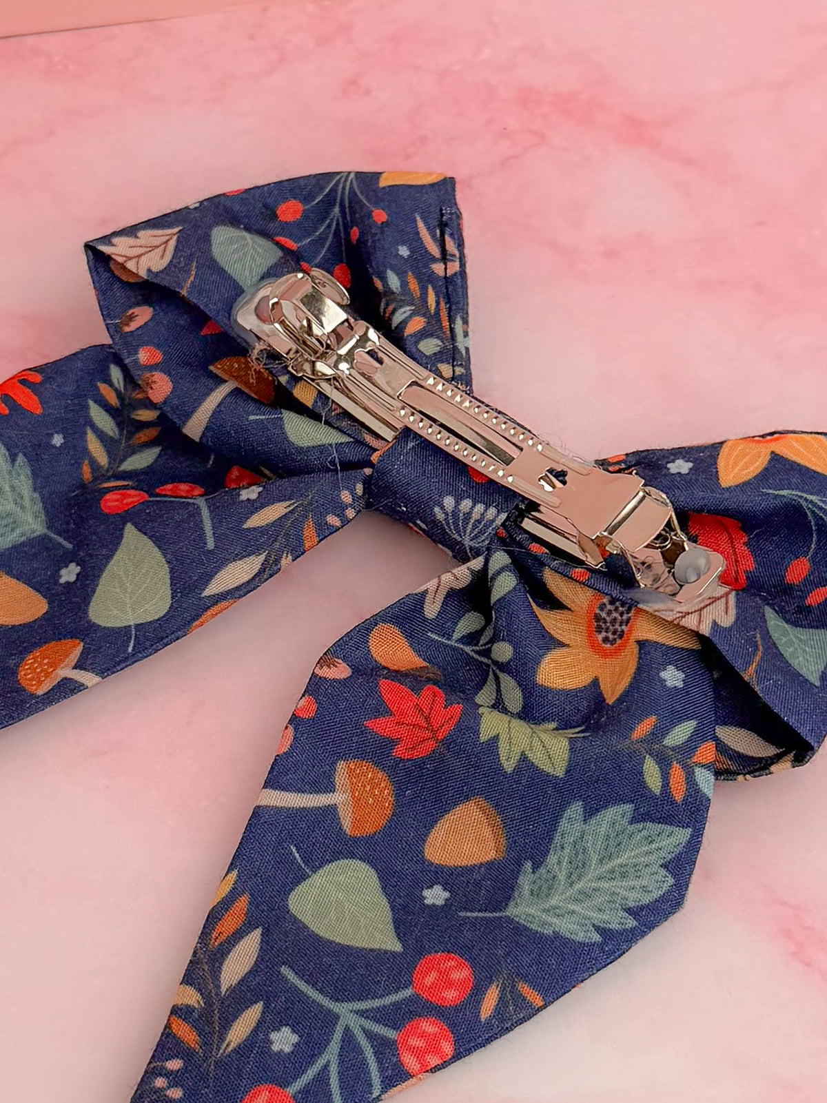 Fall Walks - Autumn Leaf print cotton classic Hair Bow