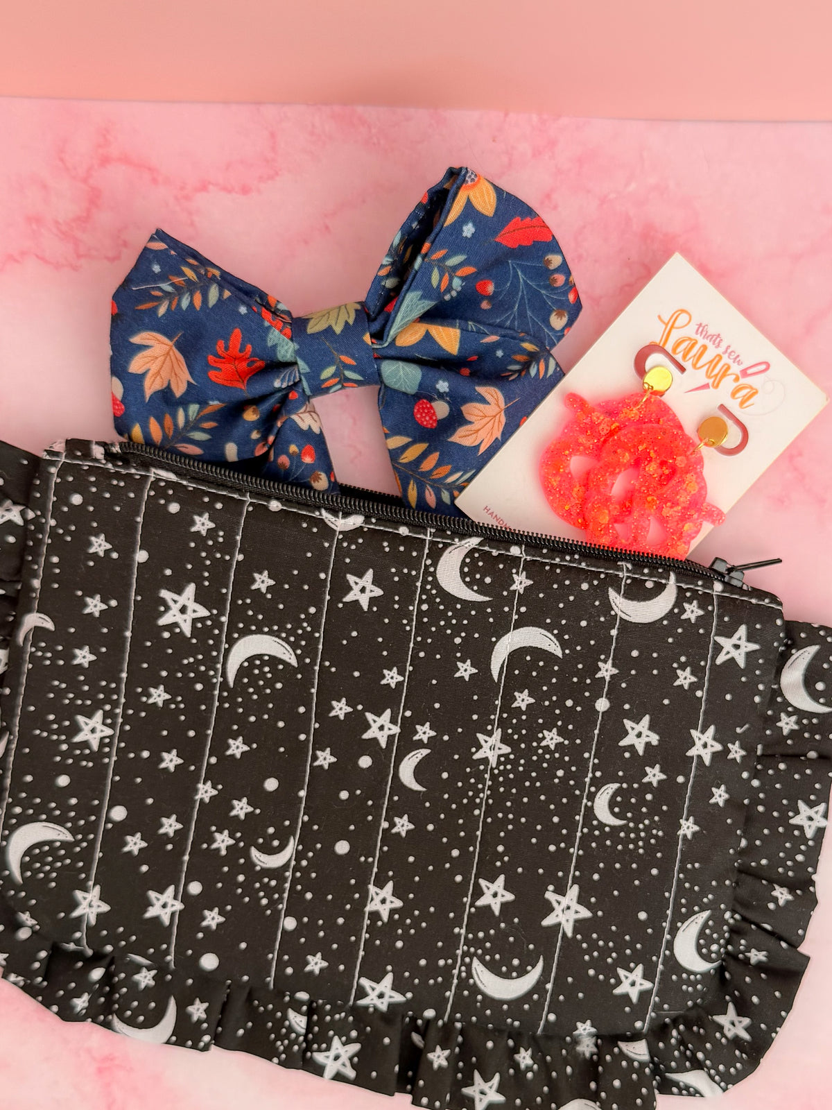 Night Sky -  Zipper Pouch | Handmade Makeup & Accessory Bag