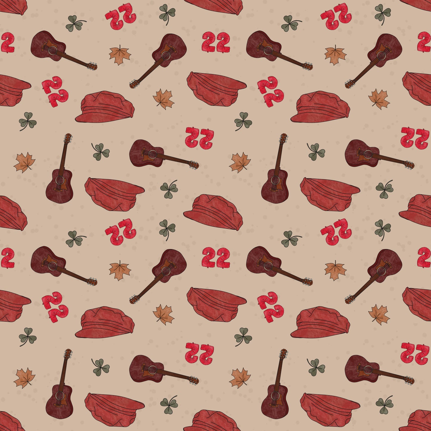 The Bold Confession Era - Swiftie Eras inspired Autumnal Red guitar fabric