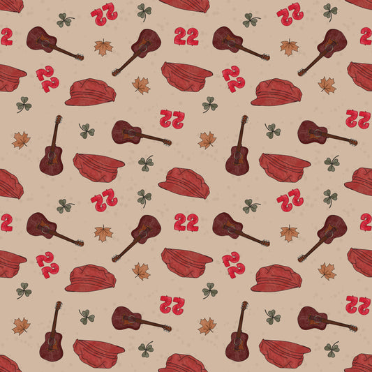 The Bold Confession Era - Swiftie Eras inspired Autumnal Red guitar fabric