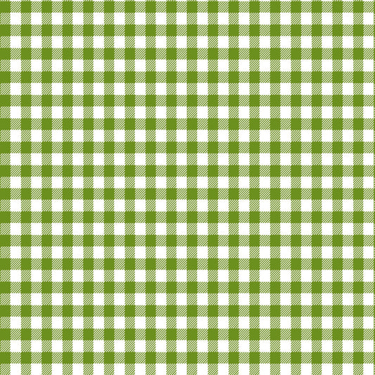 Gingham Blues and greens